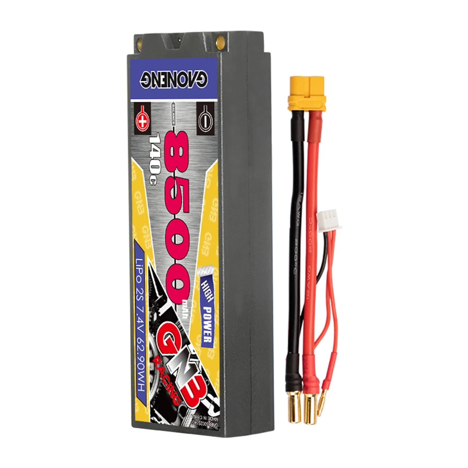 Gaoneng GNB 2S 7.4V 8500mAh 140C Hardcase LiPo Bullet 5.0mm XT60