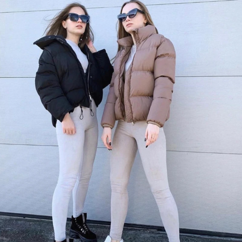 Bubble Coat Stand-up Collar Contrast Stitching Slim Slimming Short 2022 New Fashion Winter and Autumn Women's Thick Down Jacket