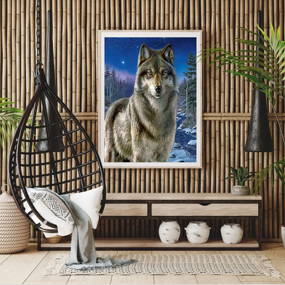 Алмазная мозаика 5D полная квадратная форма Мозаика DIY волк Серия набор для стен