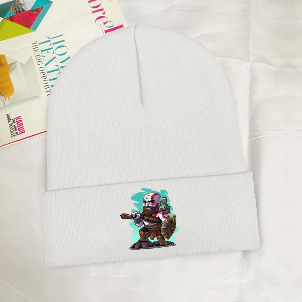 

Kratos Manga Skullies Beanie God of War Game Knitted Bonnet Girls Boys Warm Caps Skiing.Hiking Fashion Brimless Elastic Hats