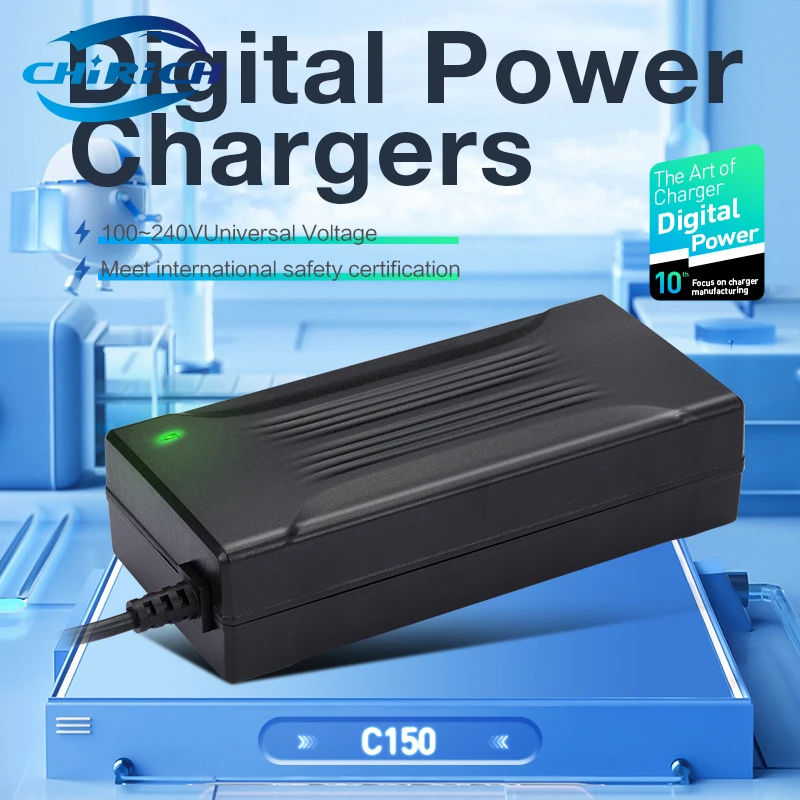 

C150 48V 3A Lithium Battery Charger for E-bike Scooter Hoverboard Charger 42v Lifepo4 Elect Bicycle Power Supply with Cable Cord