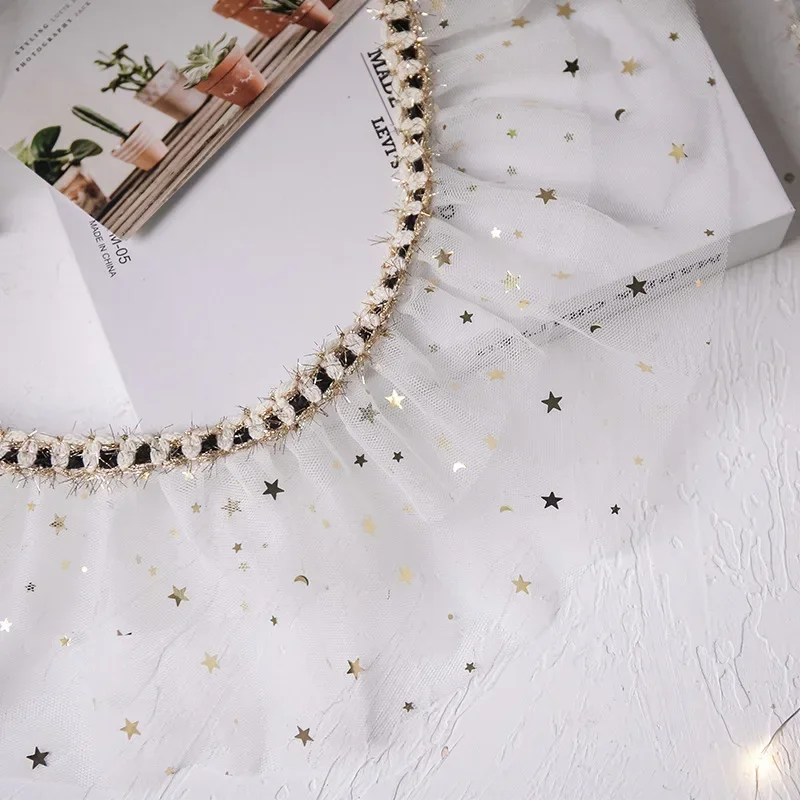 Плиссированная сетчатая кружевная бейка ткань сделай сам свадебная одежда