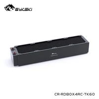 Bykski Black Water Cooling 80mm x4 320mm Copper Radiator,About 60mm Thickness For Server 8cm Fan,CR-RD80X4RC-TK60