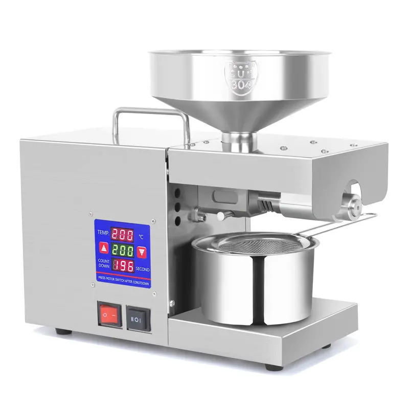 

New K38 Stainless Steel Commercial Oil Press Lengthen Bold Press Bar 5L Capacity Flaxseed Peanut Sesame Oil Press