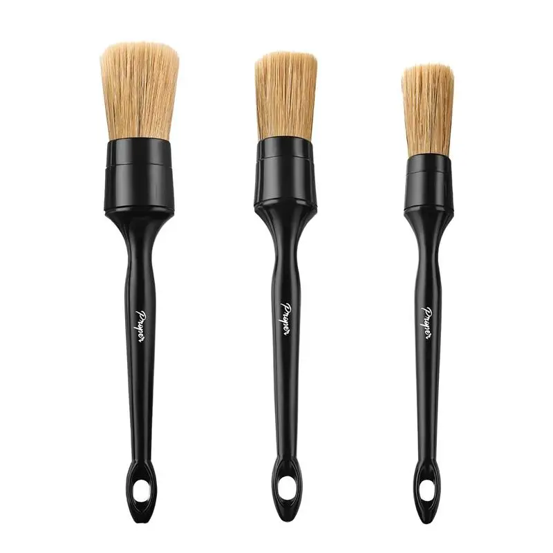 

Ultra Soft Car Detail Brushes Easy To Use Boar Hair Auto Detailing Brush Kit Detail Cleaning Brush Set Interior Tuyere Edge Seam