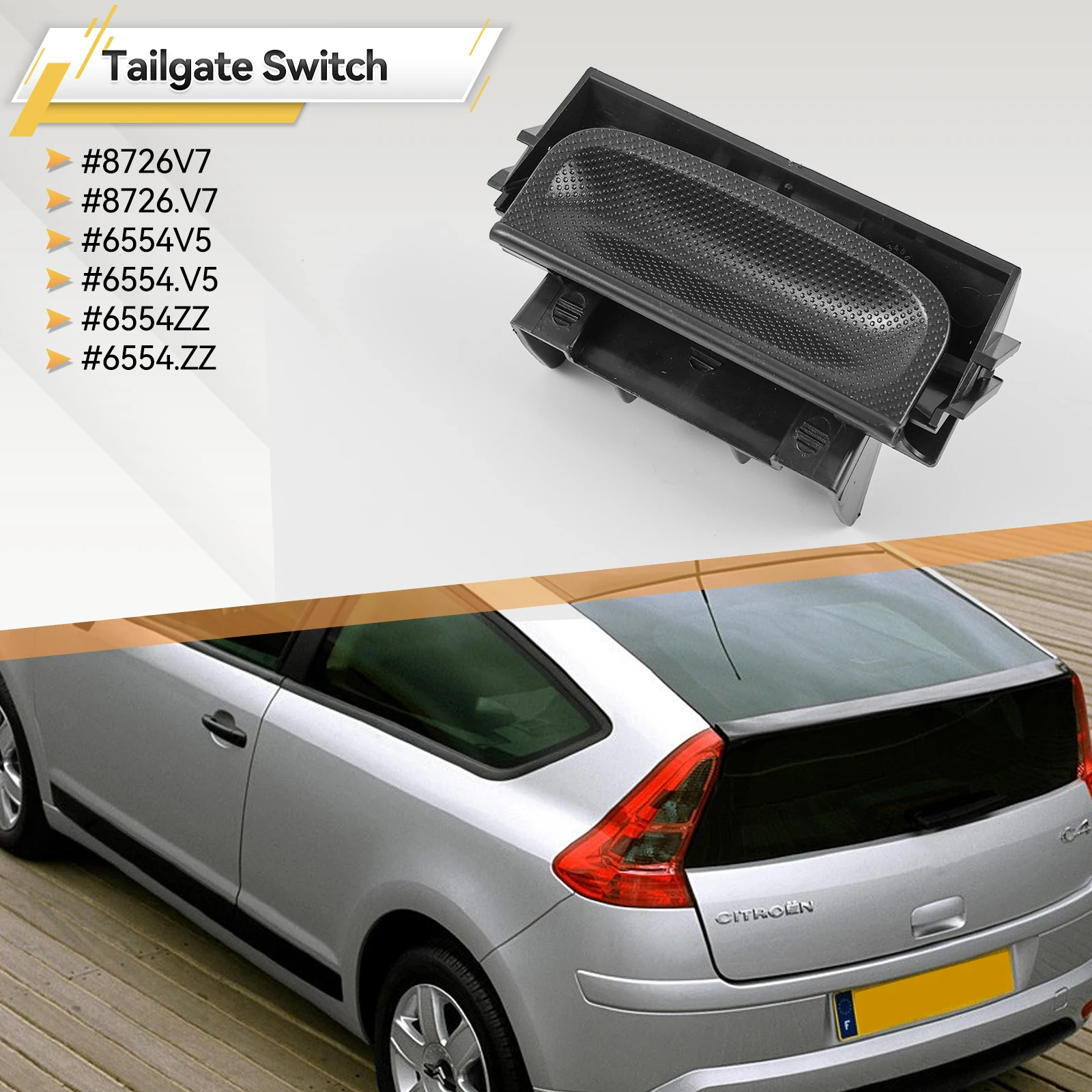 Ручка управления открытием багажника + круглый переключатель для Citroen C4 Picasso Grand