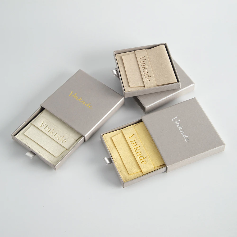 New Wedding Gift Box Pouches Jewelry Packaging Drawer Boxes Custom Logo DIY Bracelet Necklace Organizer Box Microfiber Suede Bag