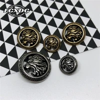 classic lion head design retro clothes buttons fashion round metal coat jacket buttons sewing accessories buttons for clothing