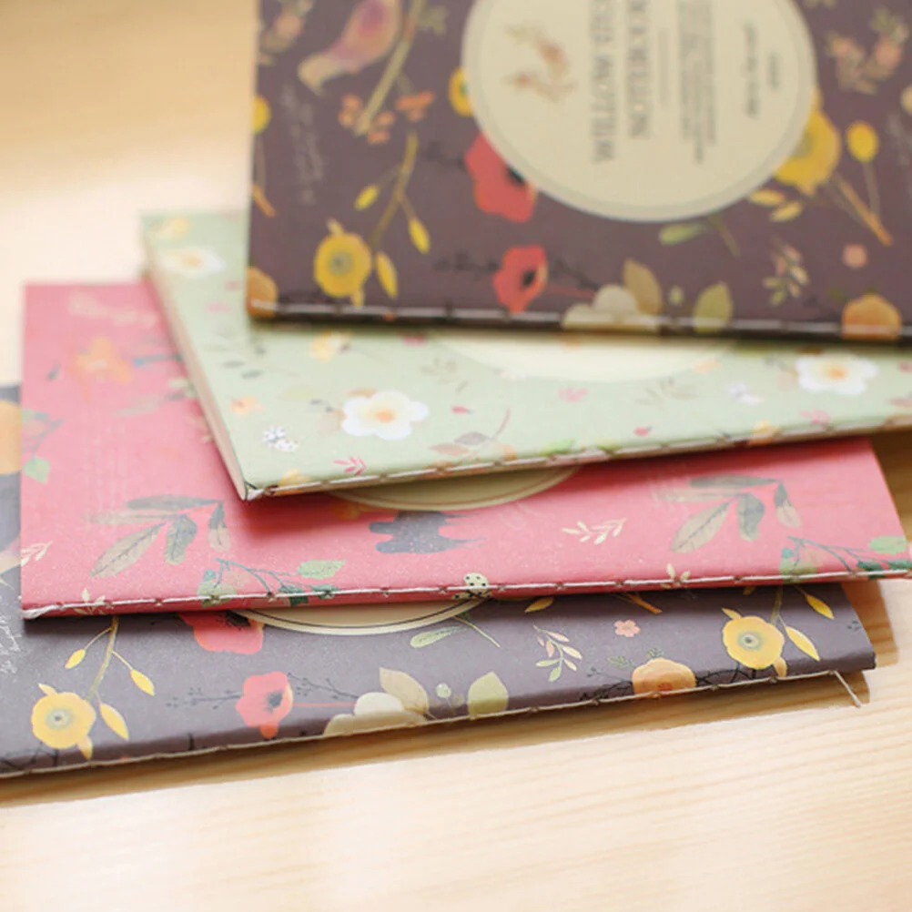 

24 Pcs Mini Notebooks Diary Pocket Lip Gloss Sets Flower Birds Pattern Graffiti Books Promotional Gift Stationery (Random Color)