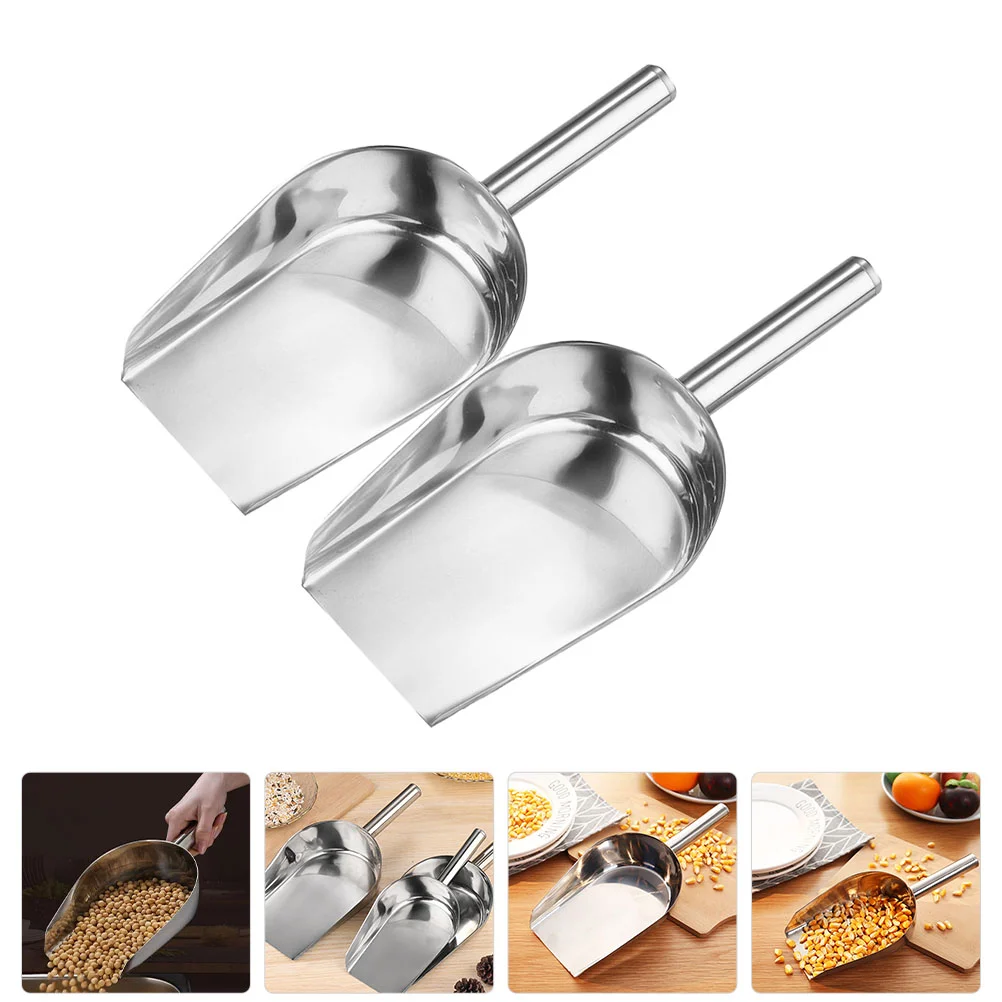 

Scoop Ice Cube Coffee Spoon Popcorn Rice Pet Utility Flour Bar Metal Dry Scoops Sugar Cereal Steel Stainless Treat Foods Tea