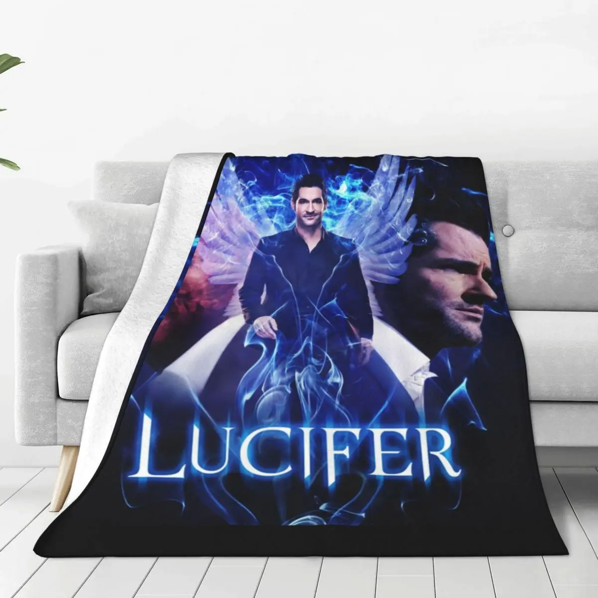 

Одеяло Lucifer Morningstar, дьявол, ангел, подвесной шерстяной винтажный мягкий плед, одеяло для украшения дома