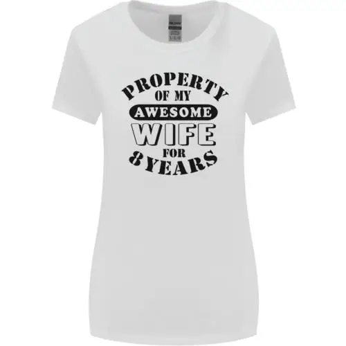 Женская футболка с забавной надписью 8 лет на годовщину свадьбы