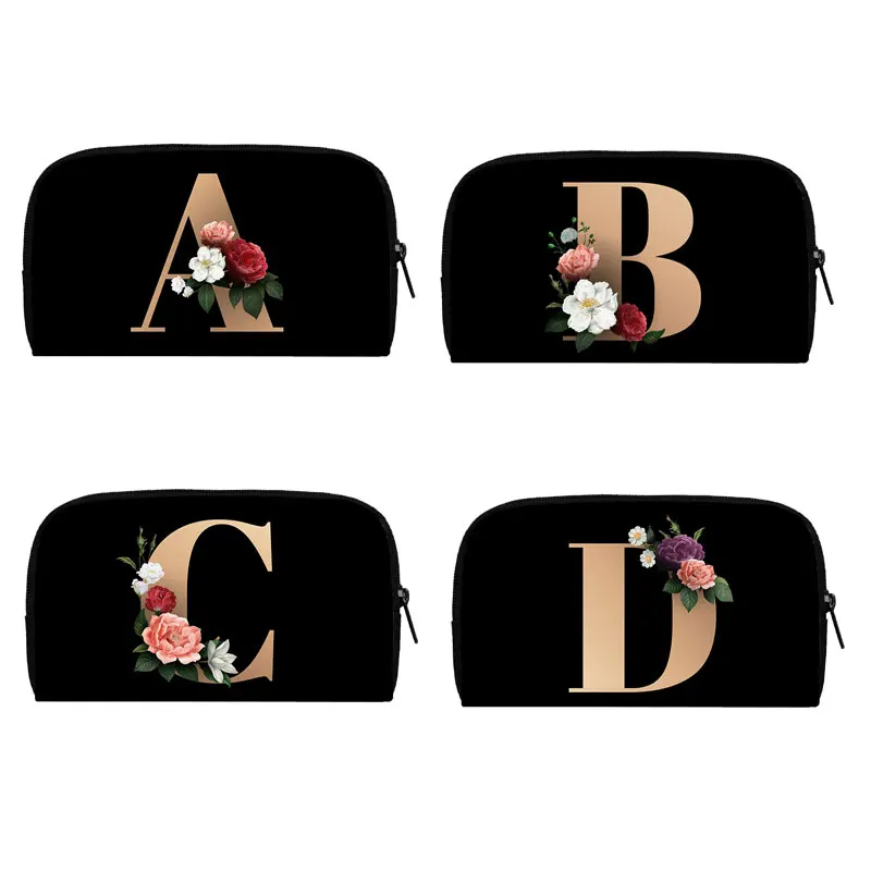 

Женский кошелек для монет, кошелек с розовыми цветами, модель 26 дюймов, кошелек на молнии с надписью, с отделением для денег, ключей, наушнико...