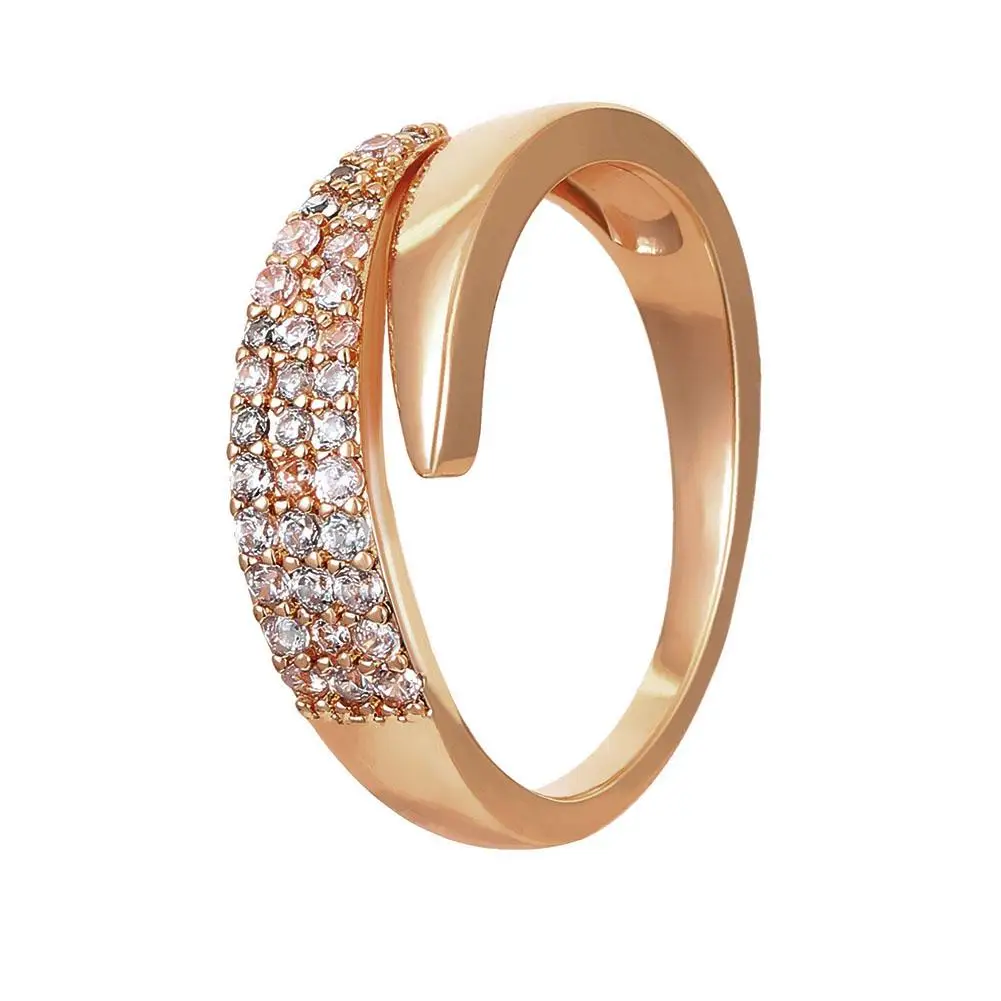 Регулируемое 3-рядное обручальное кольцо с инкрустацией позолоченные кольца 18