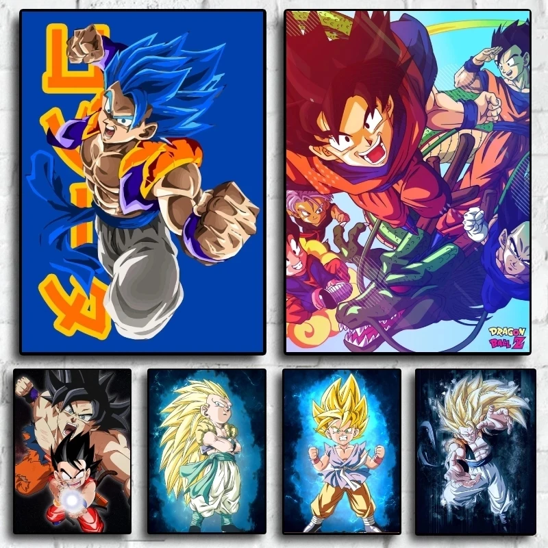 

Super Saiyan Poster Canvas Kakarotto Paintings Wall Art HD Printed Classic Manga Modern Home Decor Birthday Present Kids Room