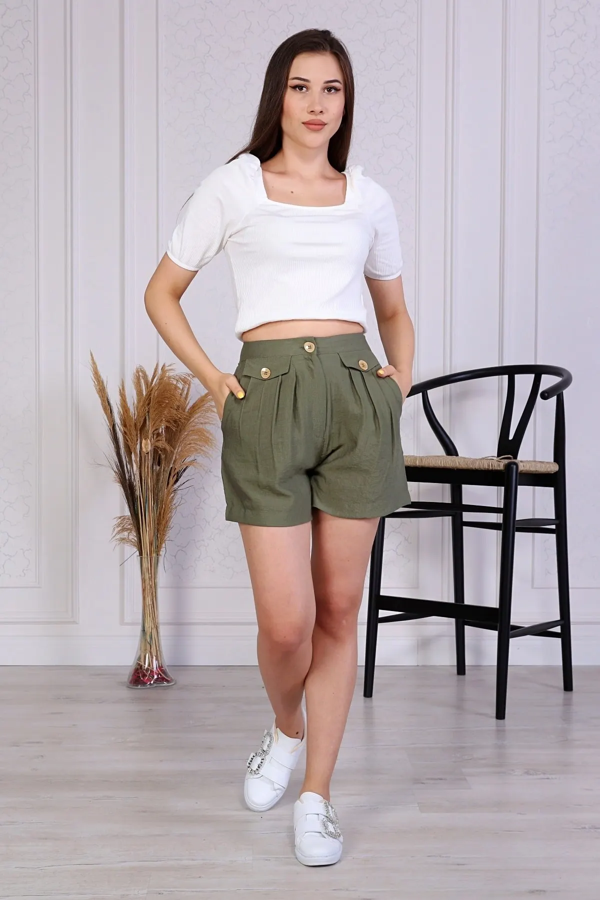 

Women's Shorts Linen New Summer Style Bermuda Basic Short Pants Mini Trousers Streetwear Home Fashion Short Pants