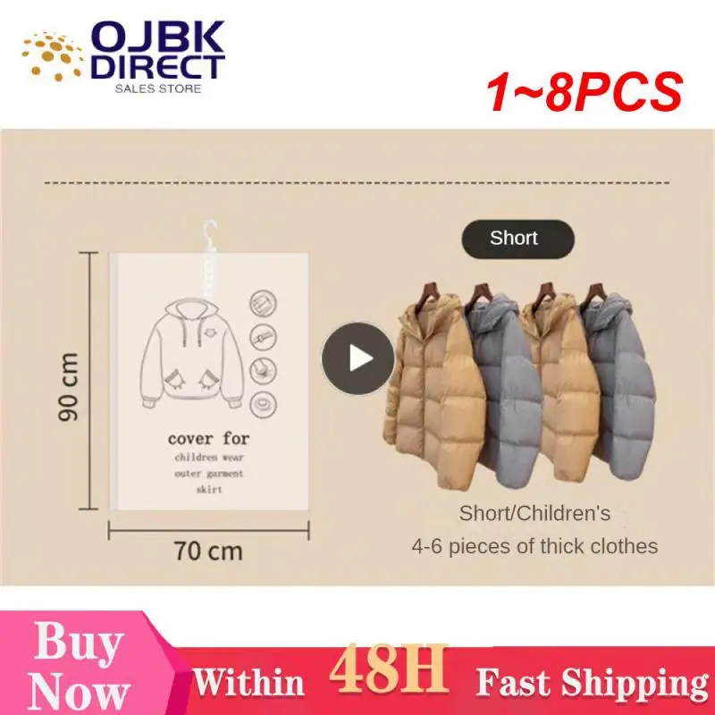 

1 ~ 8 шт. подвесная вакуумная сумка для хранения, женские сумки для костюмов, платьев или курток, органайзер для шкафа