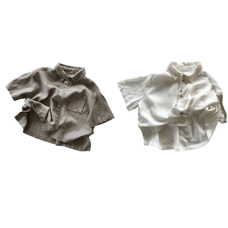 

Детская рубашка с коротким рукавом, Детские футболки, летняя одежда для девочек и мальчиков, нейтральный Топ, рубашка, Детская Повседневная рубашка