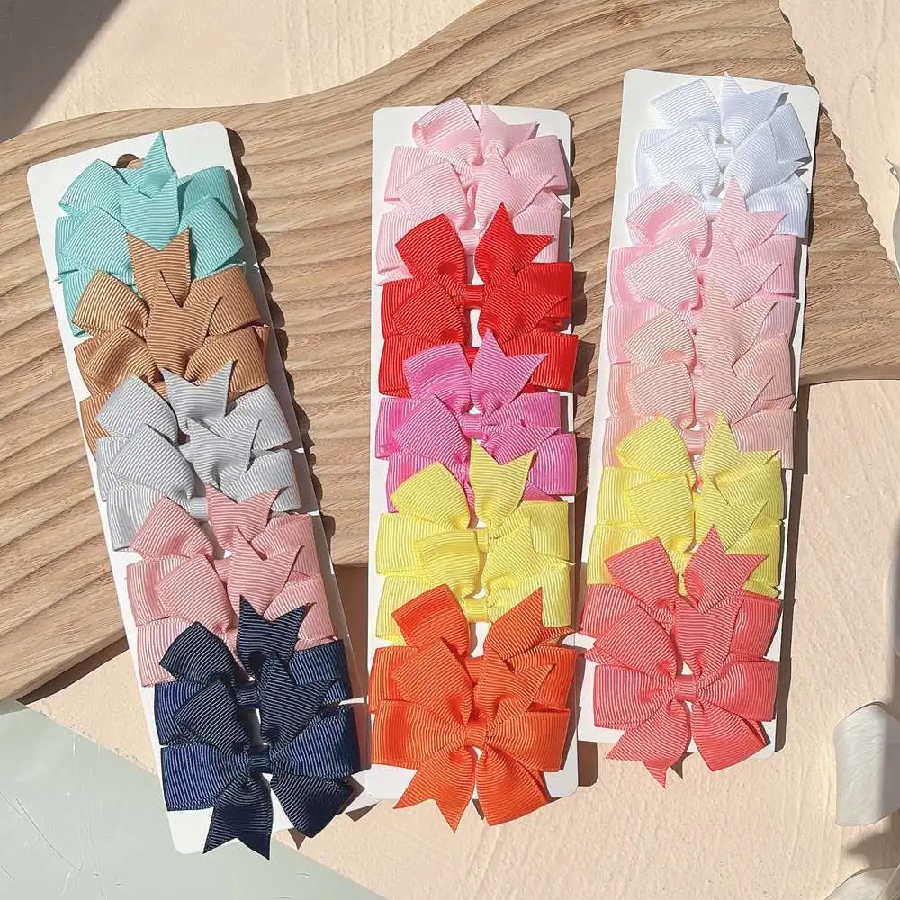 

10Pcs/set 2.4'' Colorful Grosgrain Ribbon Bows Hair Clip For Cute Girls Bowknot Hairpin Barrettes Headwear Kids Hair Accessories