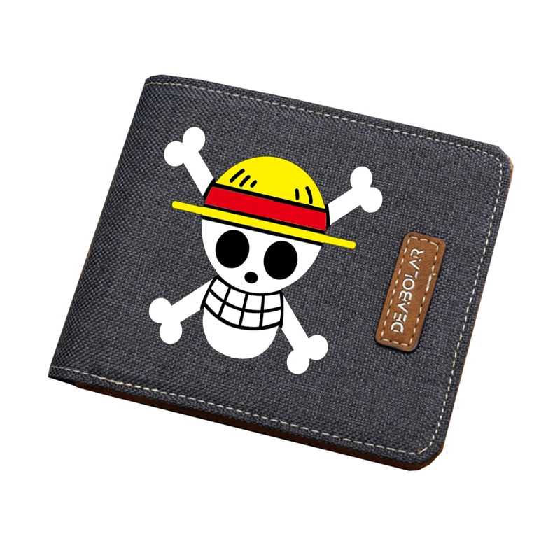 

Student coin Card purse Anime one piece wallet Men women short printing Canvas wallet teenagers purse