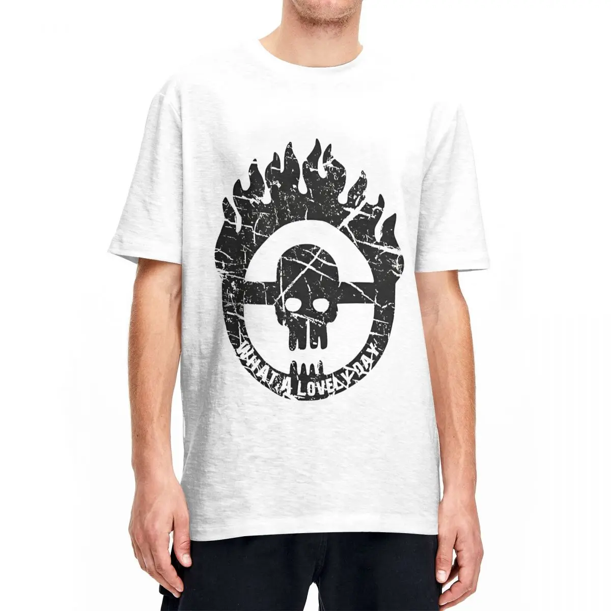 Футболка мужская в уличном стиле хлопковая тенниска с изображением персонажа