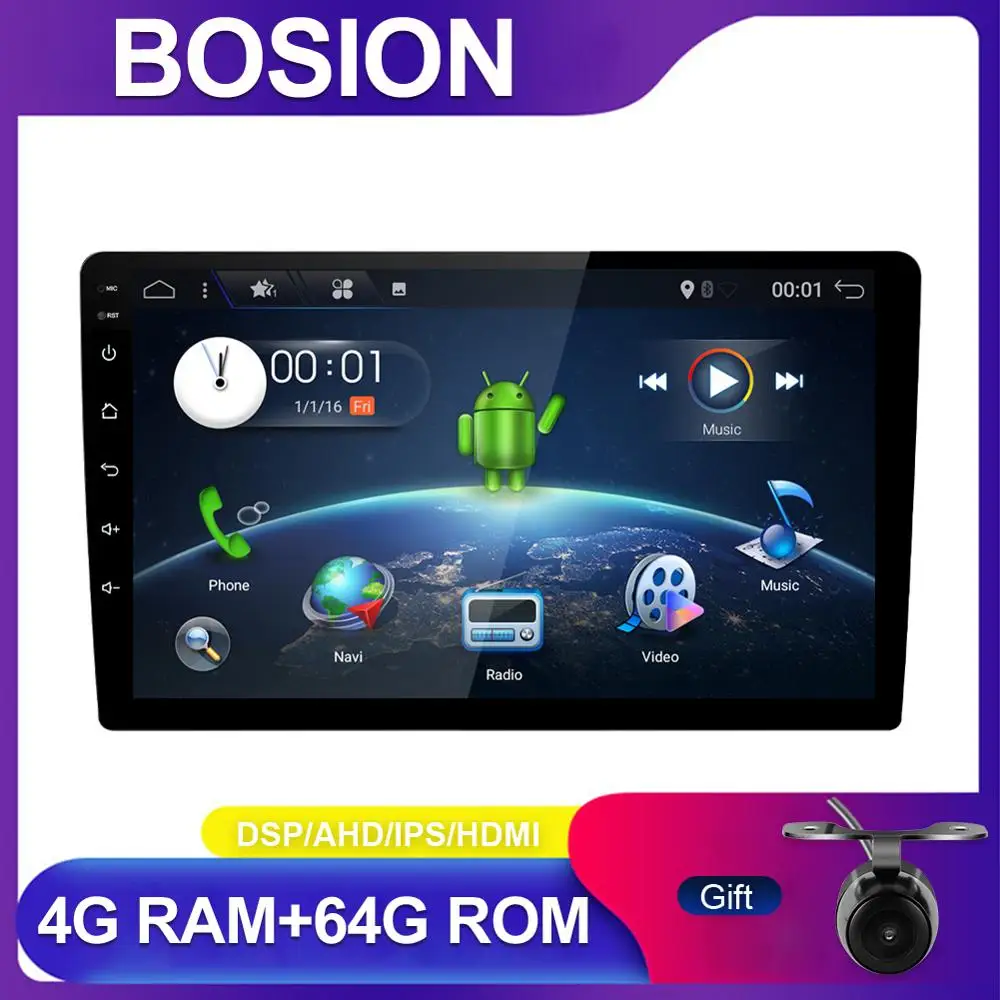 

Автомагнитола Bosion IPS DSP PX6, Android 10,0, стерео, GPS, навигация, аудио-и видеоплеер, Wi-Fi, BT, AHD, AMP, 7803 OBD, DAB + SWC, 4 Гб + 64 ГБ, 1 din, 2din