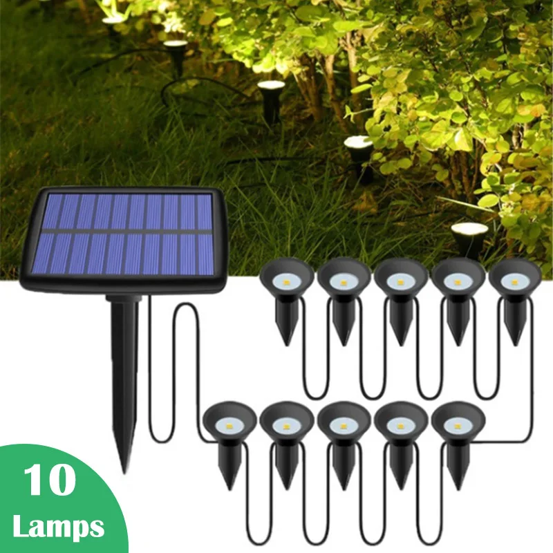 

10pcs Solar Power Lawn Lamp Garden Lights Outdoor Waterproof Flowerpot String Lights Patio Path Backyard Decor Solar Lamps
