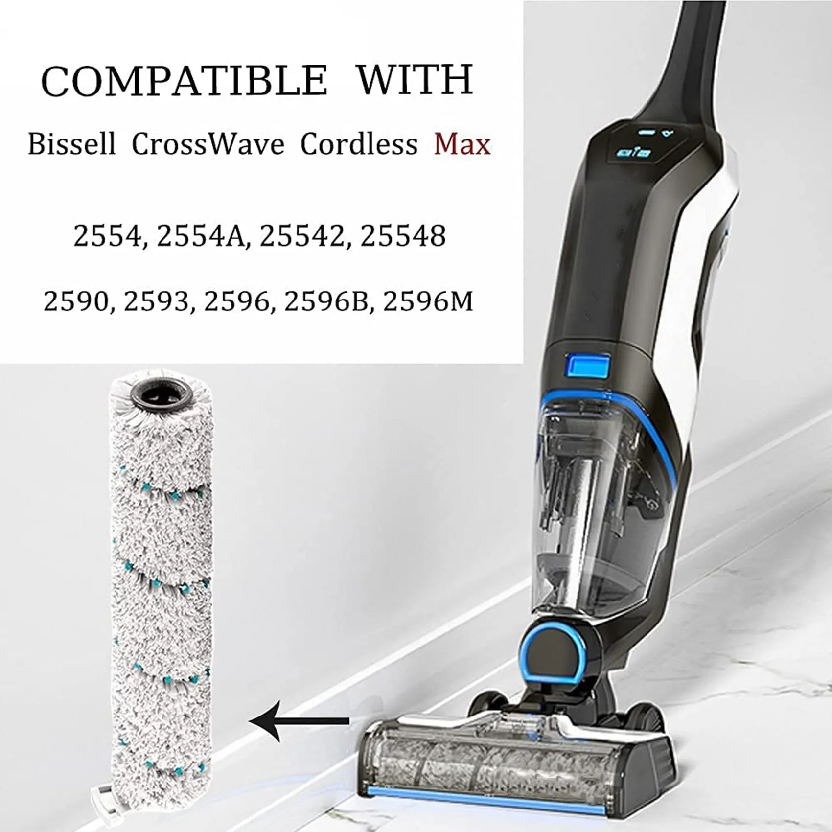 Для пылесоса Bissell CrossWave Cordless Max 2554 2590 2593 многоповерхностные валики с щеткой 2787 и