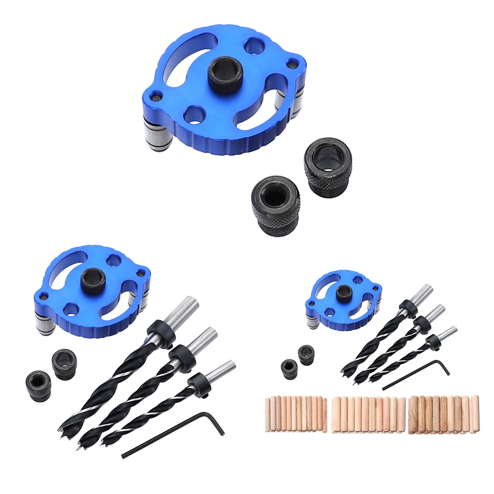 

6/8/10mm Dowelling Drill Guide Kit Hole Puncher Locator Woodworking Tool Aluminum alloy, anodized surface, durable
