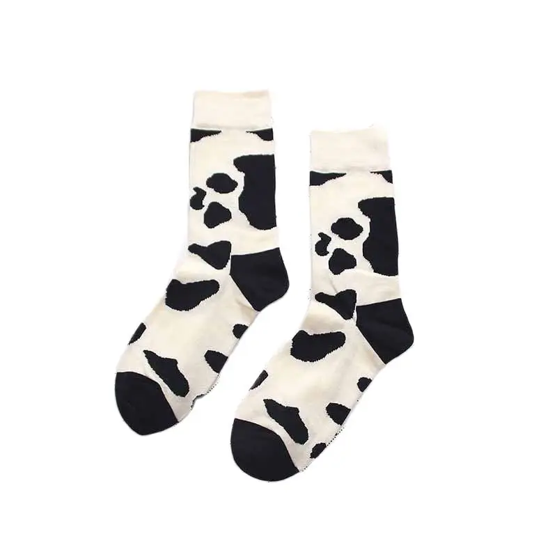 

Black Spot Socks Happy Christmas Dalmatians Sock Pattern Short Women Casual White Animal Sox Winter Cotton Fashion Warm Female