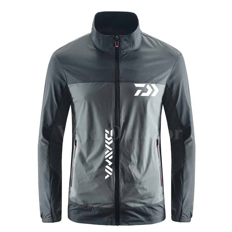 

Летняя мужская воздухопроницаемая Солнцезащитная одежда Daiwa из ледяного шелка, быстросохнущие рубашки для активного отдыха, спорта, кемпин...