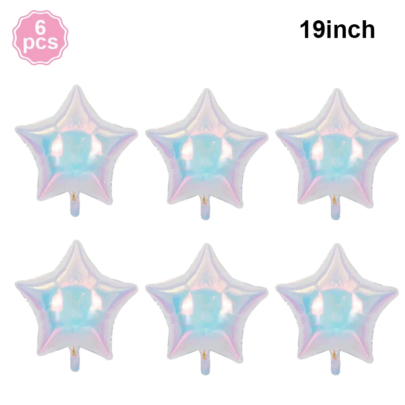 Фольгированные шары EsenTroye 19 дюймов звезда сердце прозрачные