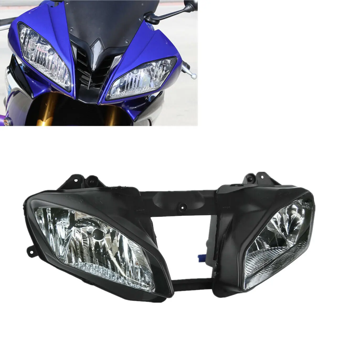 

Передняя фара в сборе для мотоцикла, лампа для Yamaha YZF-R6 YZF R6 YZFR6 2008-2016 2009 2010 11 12