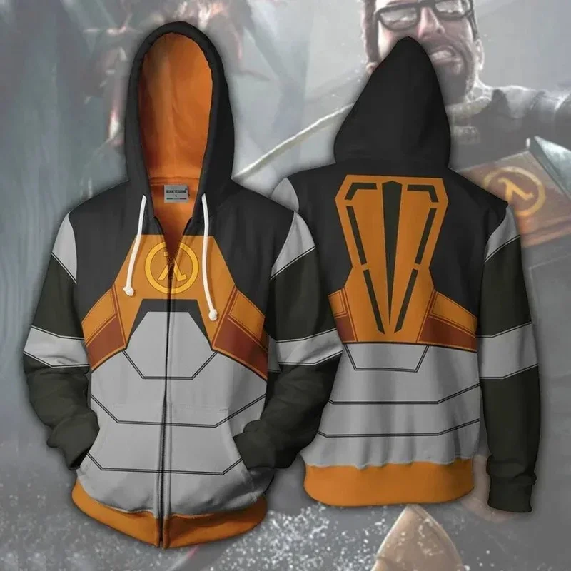 Фото 20262026 122026 11Game Half-Life Dr.Gordon Freeman 3D-принт Худи-куртка для мужчин, весенне-осеннее пальто, топы, костюм для косплея C №2