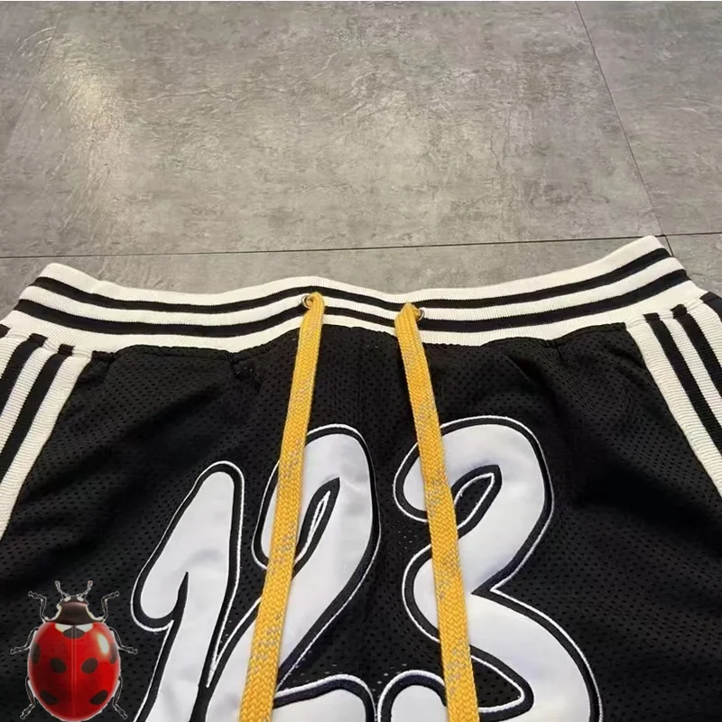 Сетчатые RRR123 желтые Лоскутные короткие брюки с Кулиской |