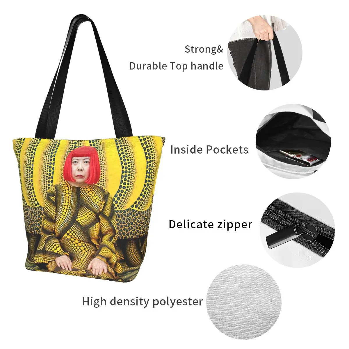 Холщовые сумки для покупок Pumpkin Power Yayoi Kusama женские сумки-тоут в стиле поп-арт