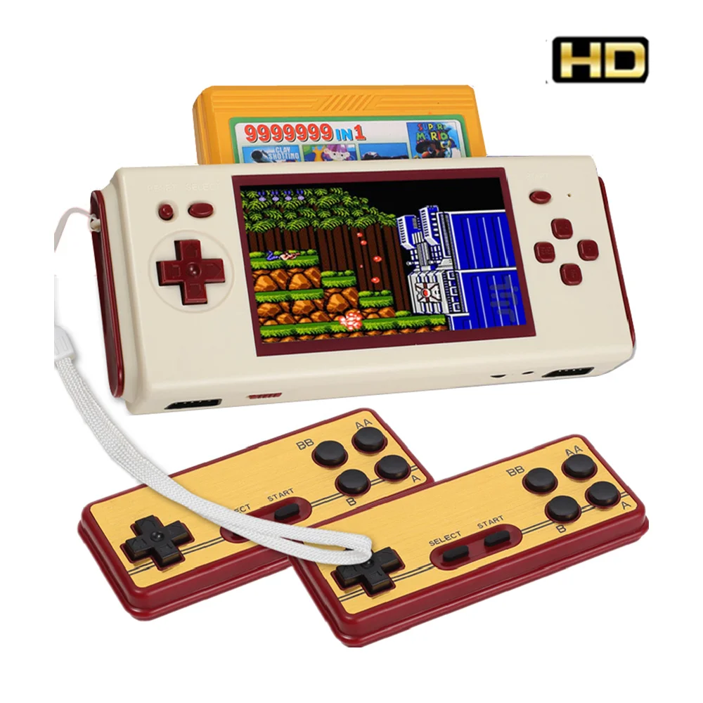 

2022 Handheld Game Console Nostalgic Built-in 112 Games 4.3 Inch HD Large Screen Compatible With FC Yellow Multi Cartridge Sale