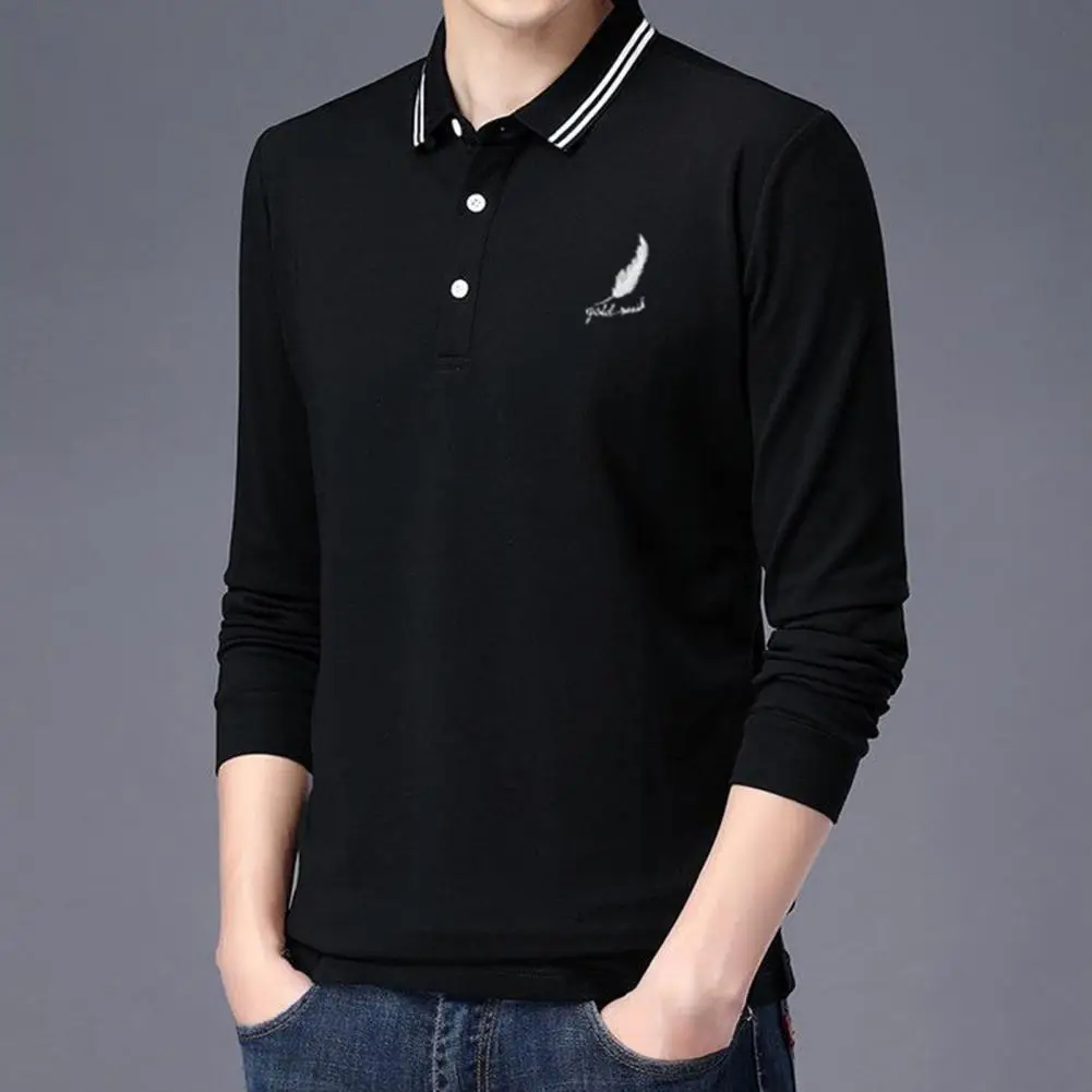 

Long Sleeve Young Style Lapel Feather Printing Autumn Tops for Work