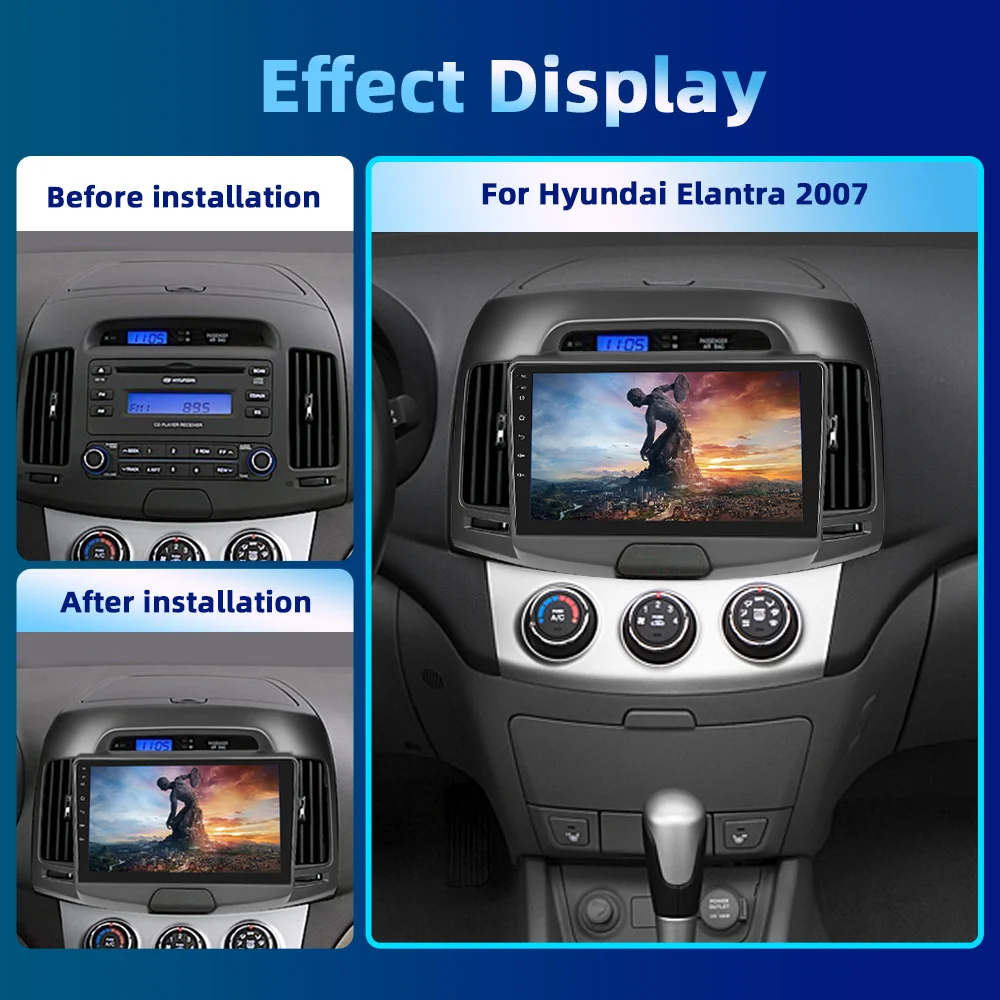 Автомобильный мультимедийный плеер Podofo автомагнитола 2DIN на Android для Hyundai Elantra