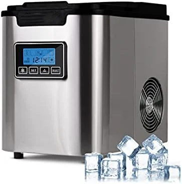 

Льдогенератор емкостью 26 фунтов из нержавеющей стали, серебряный контейнер для мороженого, Йогуртница для приготовления льда, форма для мороженого