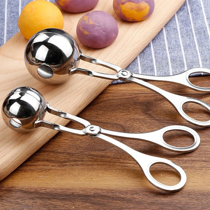 

Meatball Maker Tool Clip Newbie Non Stick Stuffed Meat Ball Spoon Shaper Cooking Scoop Stainless Steel Kitchen Accessories