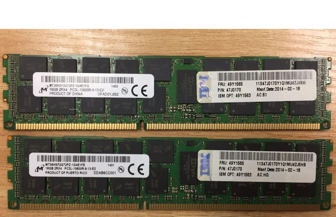 

RAM Applies to IBM memory 16G 49Y1563 49Y1565 46W0672 46W0674 M2 M3 M4 X5 applicable