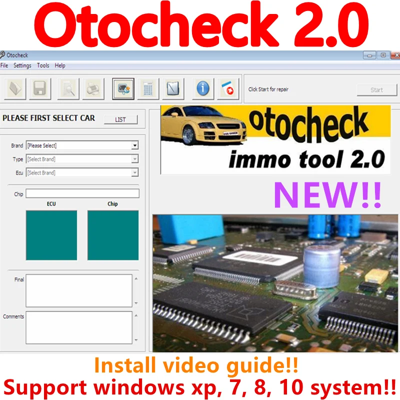 Новейшее программное обеспечение Immo Otochecker 2,0 OTO Checker Cleaner, усовершенствованная система ремонта Immo для иммобилайзера, поддержка xp win 7 8 10