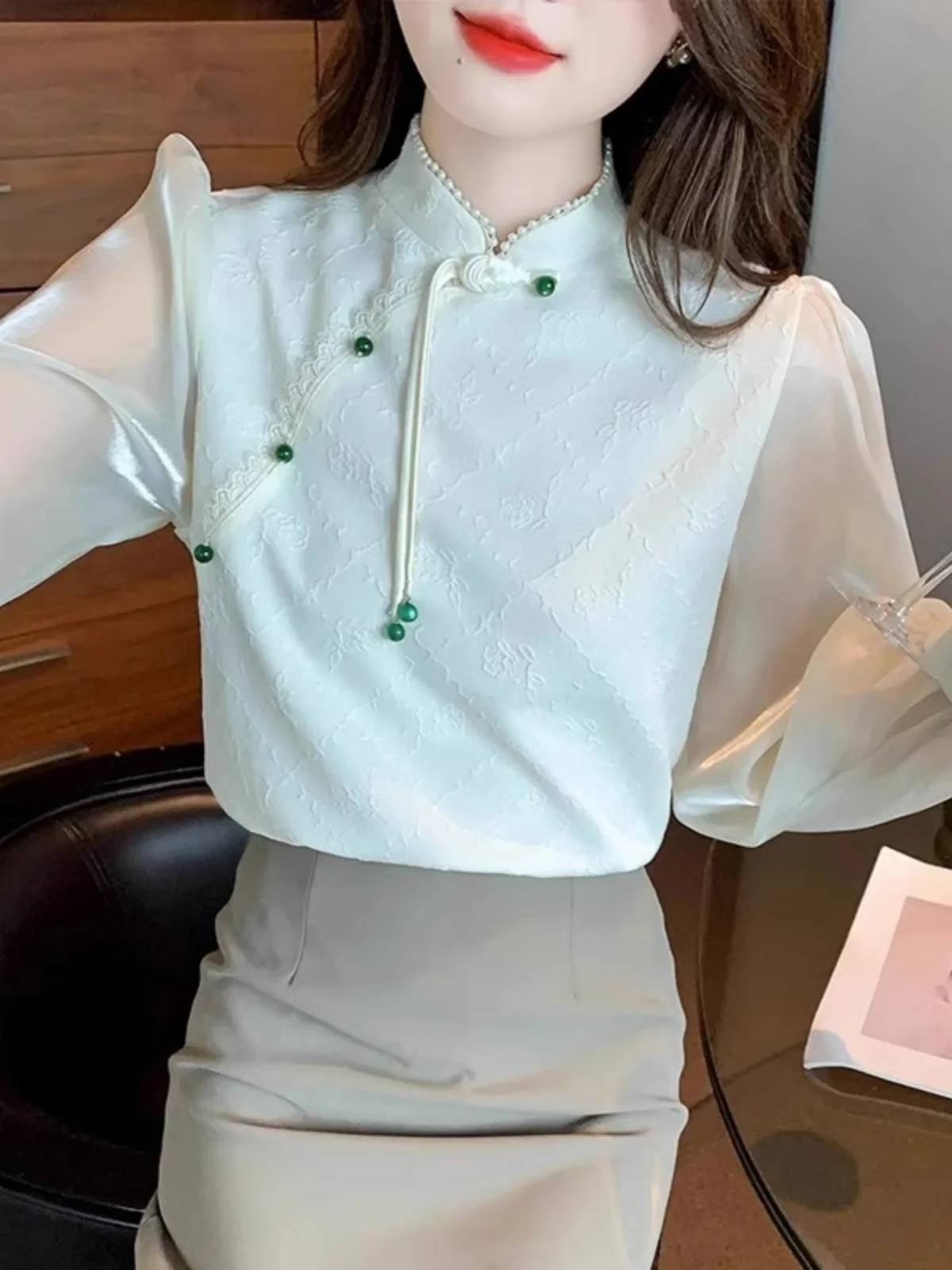 Новый китайский Sle Light National Top Женская весенне-осенняя высококачественная рубашка