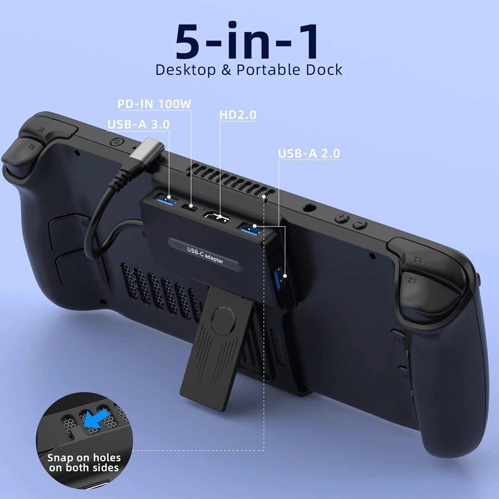 5 в 1 USB C док-станция с 3 портами A 0/2 0 HD 2 4K @ 60Hz Dispaly PD 100W