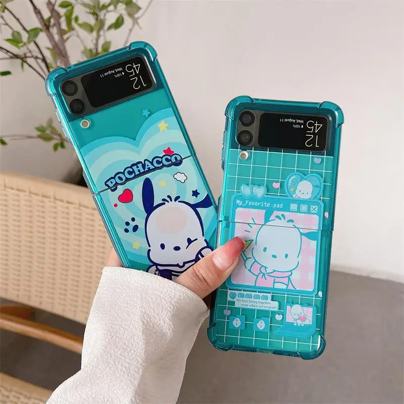 

Sanrio Pochacco Phone Case for Samsung Galaxy Z Flip3 5G Soft Silicone Coque Z Flip 4 Transparent Cover Zflip Shell Zflip3 Funda