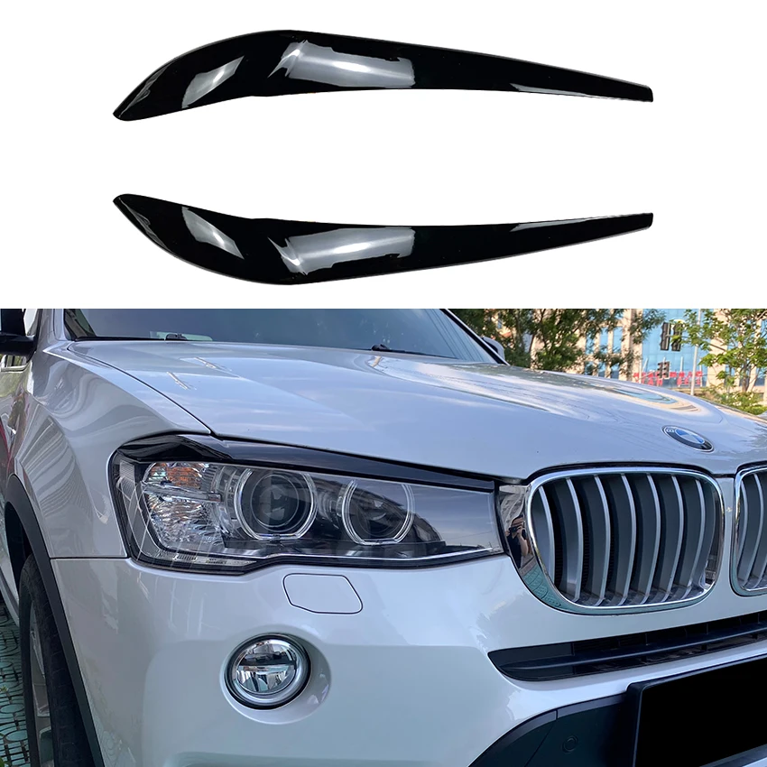 

For BMW X3 F25 X4 F26 2014-2017 Headlights Eyebrow Eyelids Stickers ABS Trim Cover Accessories Car Styling