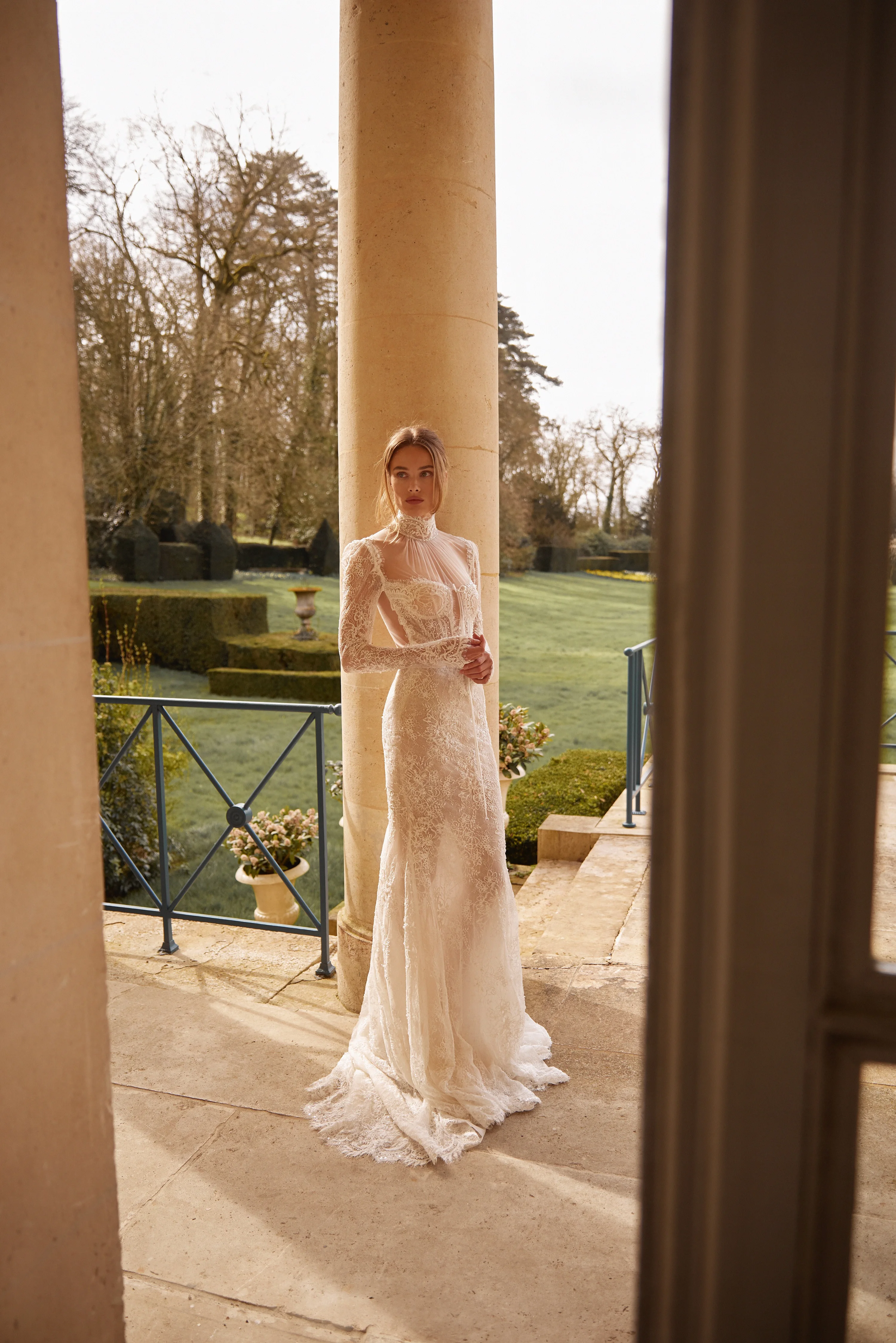 Vestidos De Novia Manga Larga Con Cuello Alto Кружевные свадебные платья Robe Mariee Sirene Vestido Boda 2024 Mariage