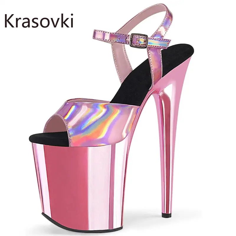 

Женские Блестящие Туфли-гладиаторы из ПУ кожи, 20 см