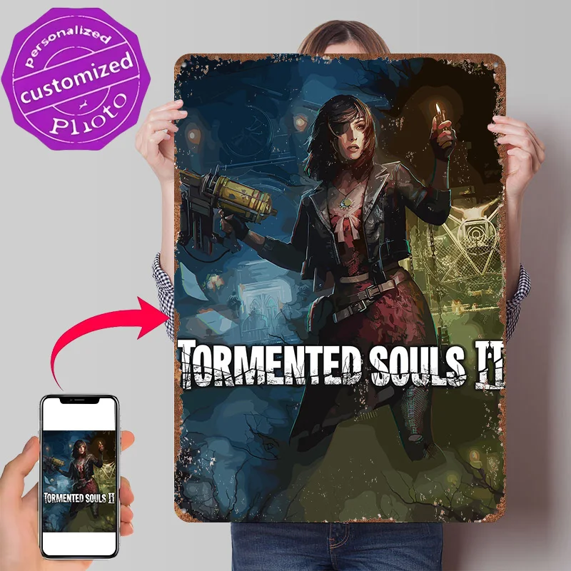 Фото Игровая обложка Tormented Souls II: персонализированный 3D-текстурированный металлический постер, винтажные жестяные таблички для декора дома и гостиной №1